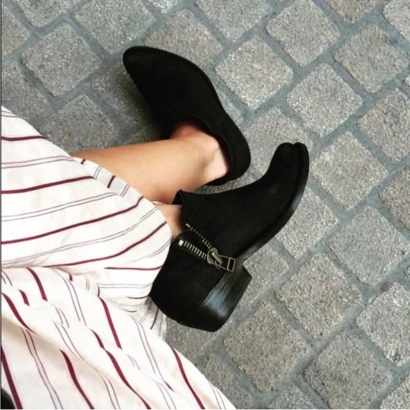 Anine Bing Lou ankle boots black 38 suede leather western bootie - Picture 1 of 11